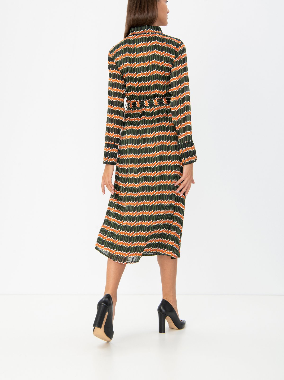 Olive Floral Long-Sleeve Mini Dress - Image 4