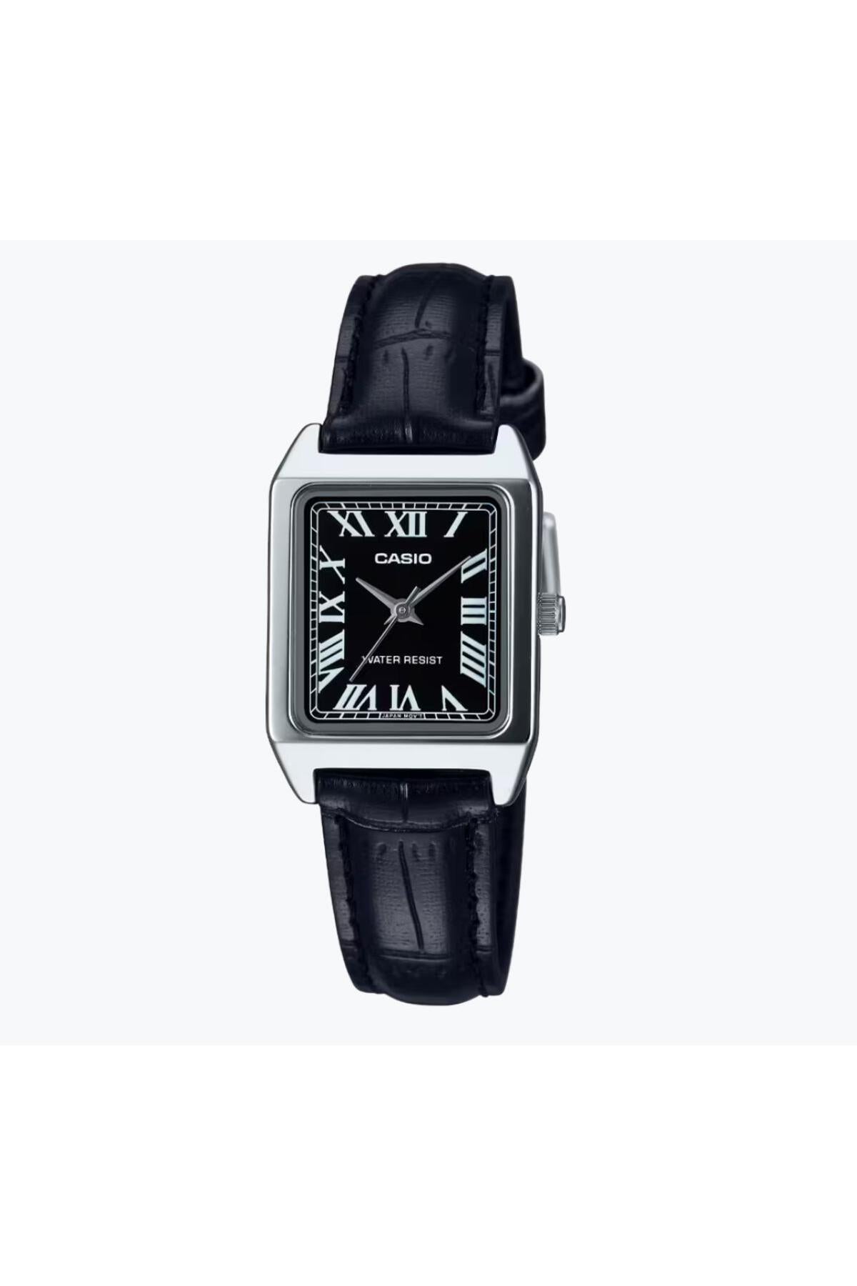LTP-V007L-1B Standard Chippukashi Women's WristWatch, Stainless Steel, Leather, - Image 1