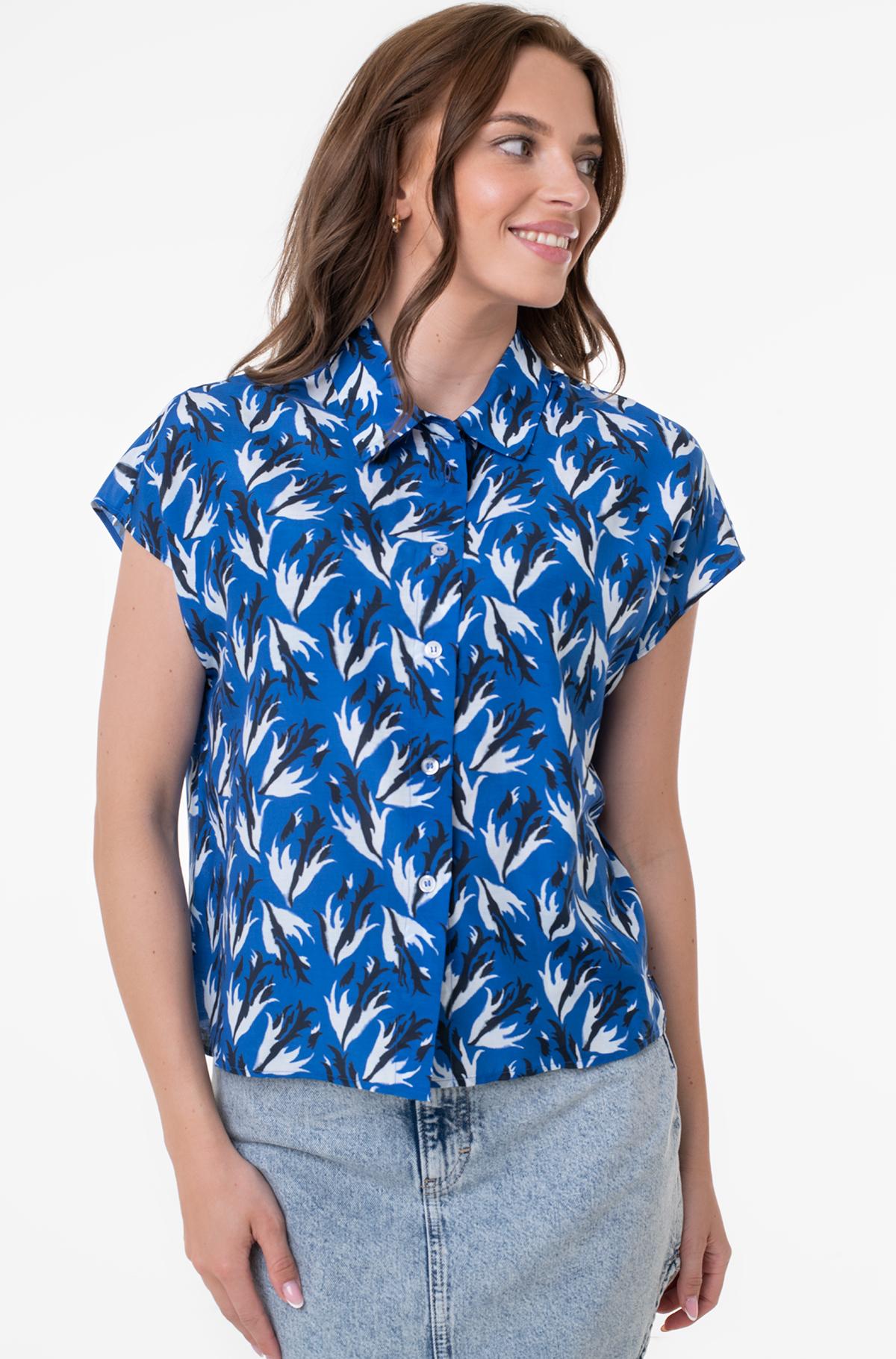 Tommy Hilfiger Women's Printed Cap-Sleeve Button-Down Blouse - Image 2