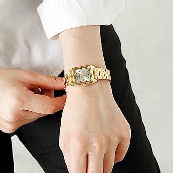 Casio Women's Rectangular Gold Tone Stainless Steel Gold Index Dial Dress Watch - Image 2