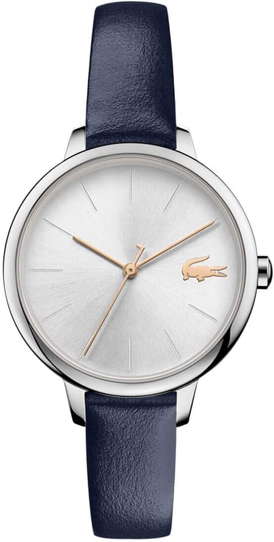 Lacoste Women's Silver Dial Blue Leather Watch - Image 1