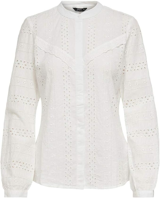 ONLY Women's Onlmiriam Ls Emb Anglaise Blouse Noos - Image 4