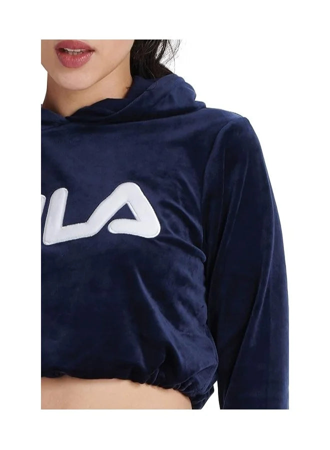 FILA Aitana Cropped Velour Hoodie - Image 3