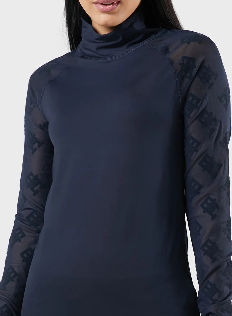Tommy Hilfiger Sport Slim Monogram Flock Top for Women - Image 3