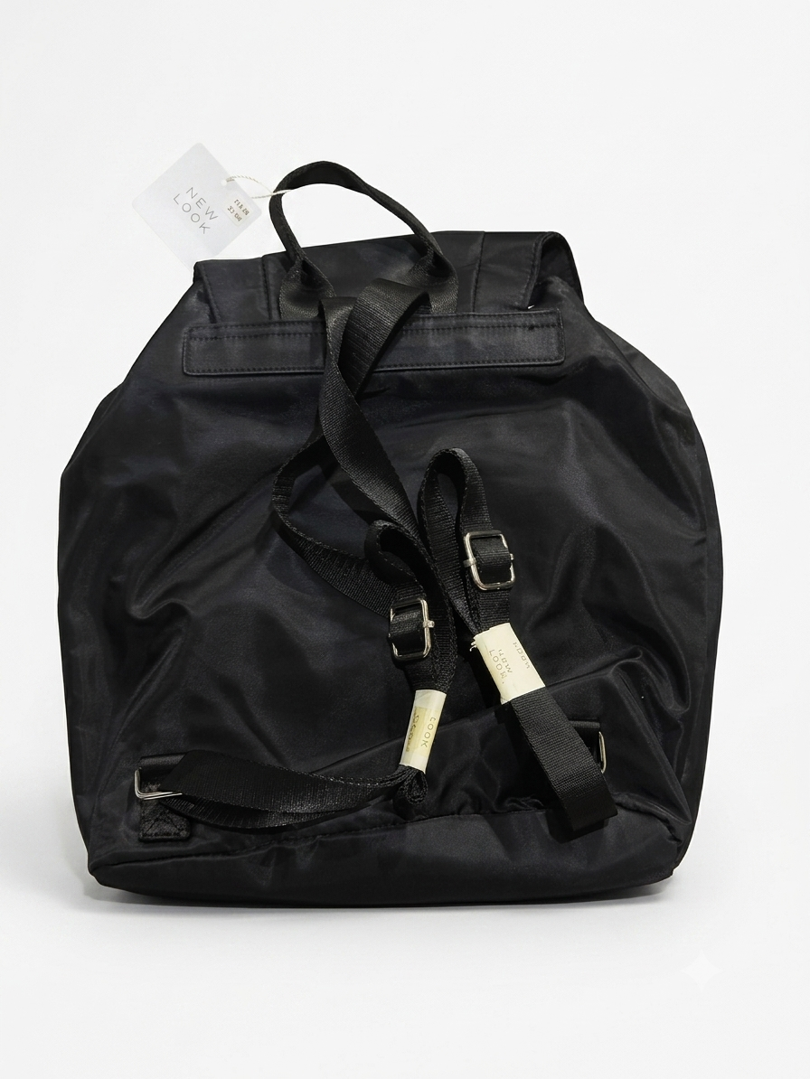 Black Nylon Multi-Pocket Casual Backpack - Image 2