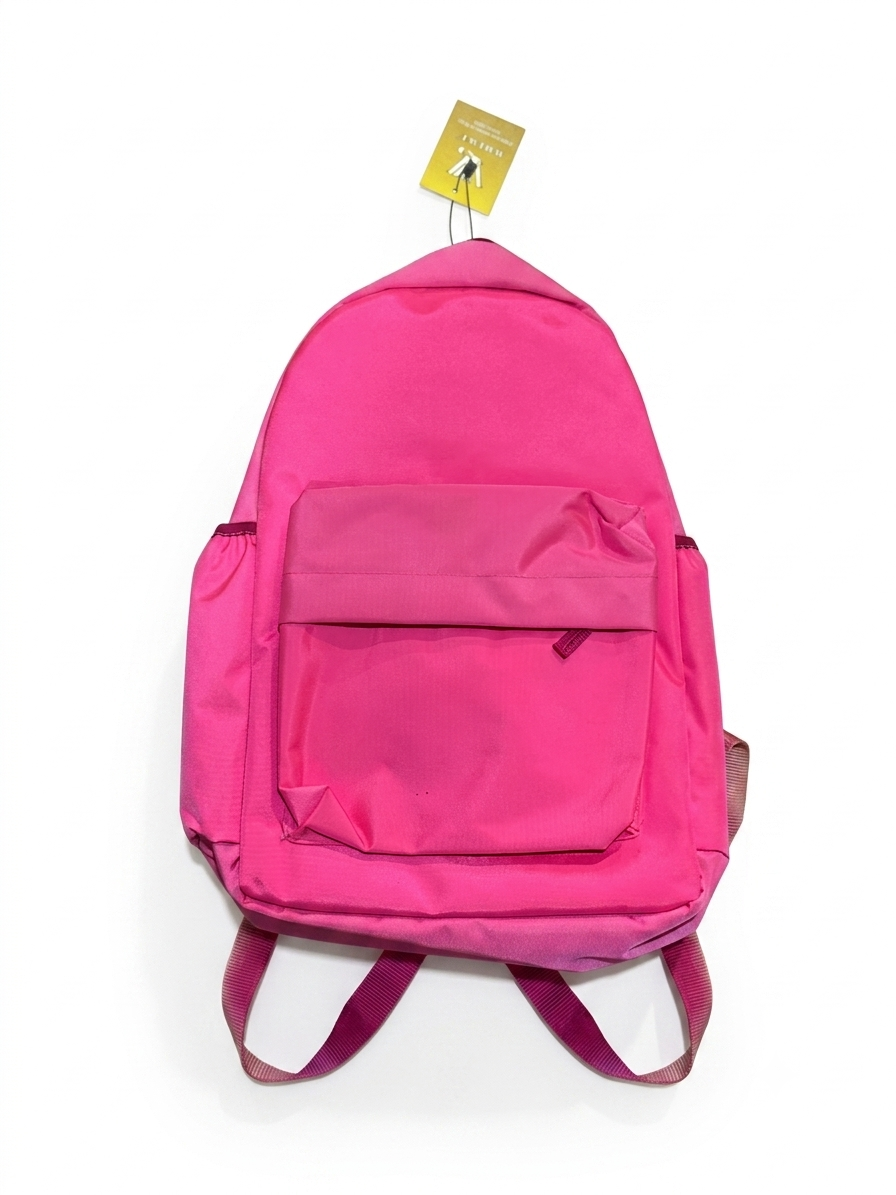 Designer Pink Nylon Casual Backpack - Image 1