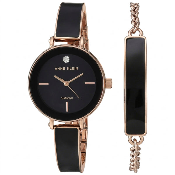 Anne Klein Women's Black Ceramic Bracelet Watch