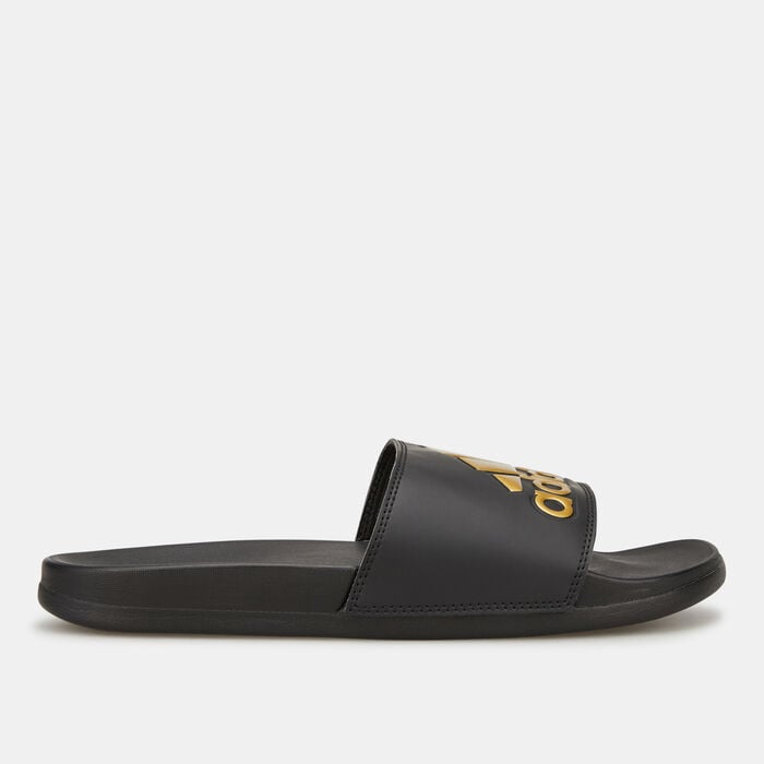 Adidas Adilette Comfort Slides - Black/Gold - Image 2
