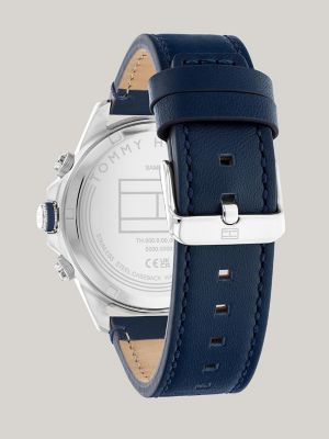 Tommy Hilfiger Sport Watch with Navy Leather Strap - Image 2