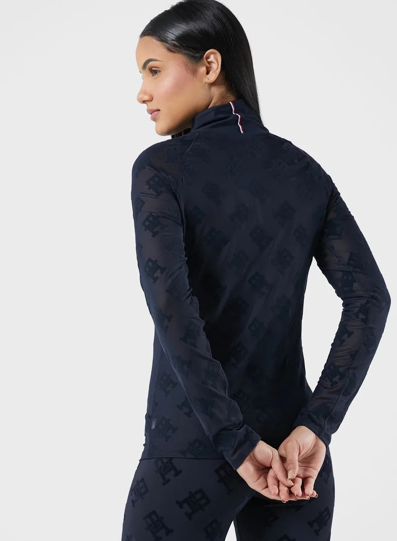 Tommy Hilfiger Sport Slim Monogram Flock Top for Women - Image 2