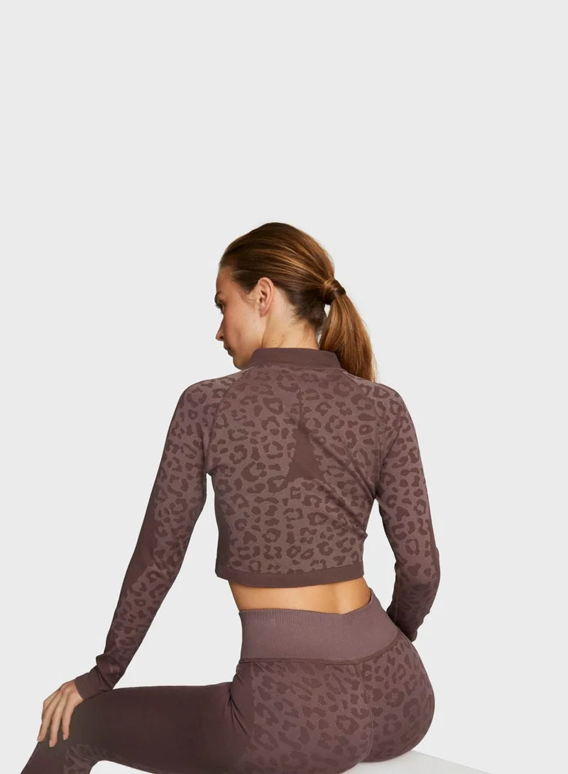 Puma FormKnit Seamless Croped Leopard - Image 2