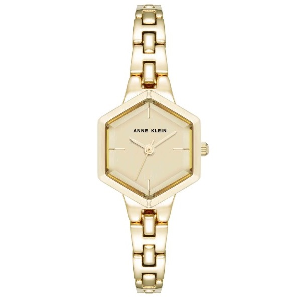 Anne Klein Women's Quartz Petite Hexagonal Gold-Tone Alloy Metal Bracelet Watch - Image 1