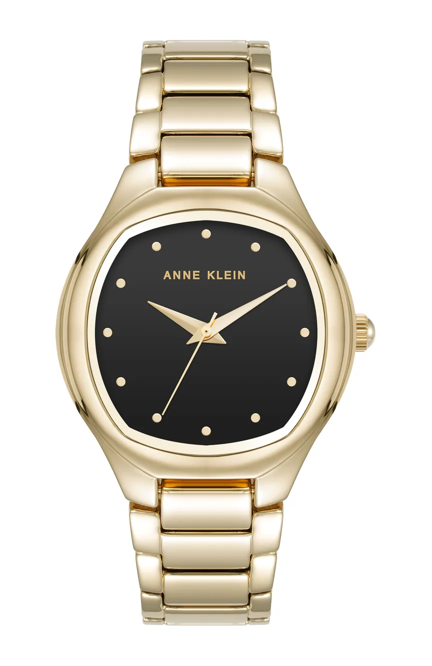 Anne Klein Women's Quartz Black and Gold-Tone Alloy Bracelet Watch - Image 1