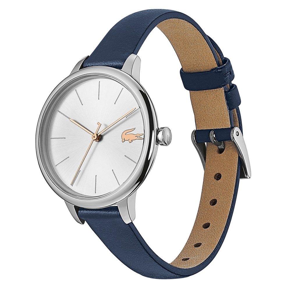 Lacoste Women's Silver Dial Blue Leather Watch - Image 3