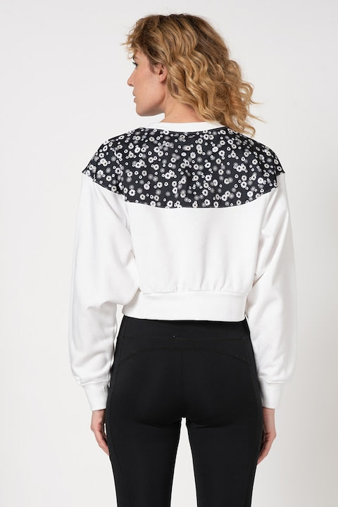 Sportswear Heritage Floral-Print Cropped Fleece Top - Image 2