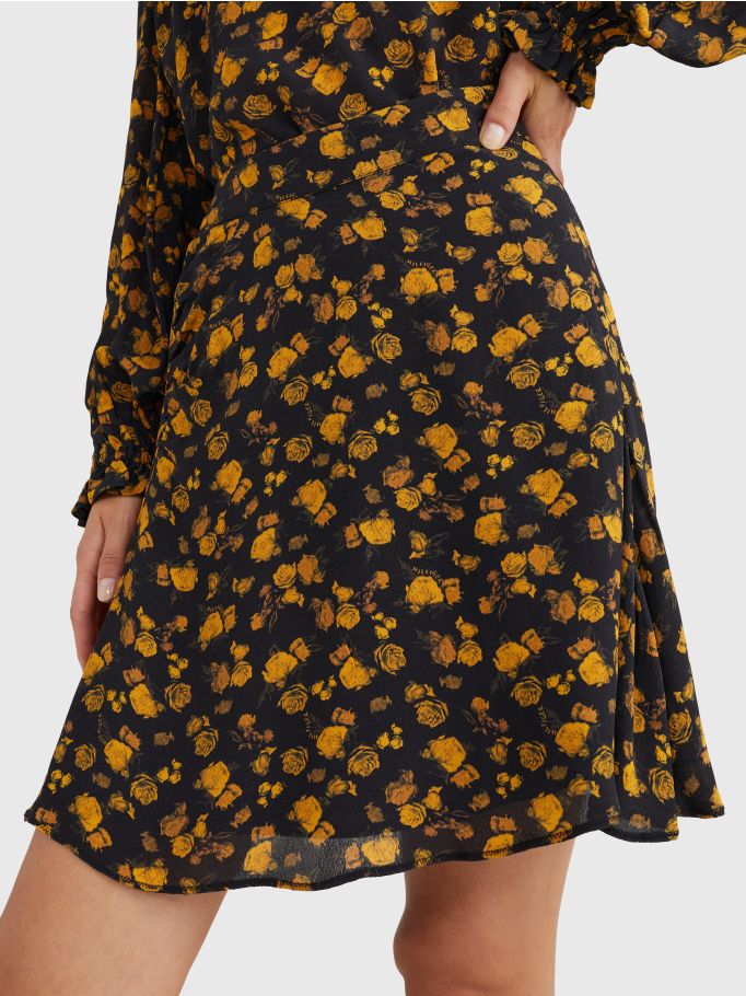 Frosted Floral Flare Crepe Mini Skirt WW0WW37069 - Image 3