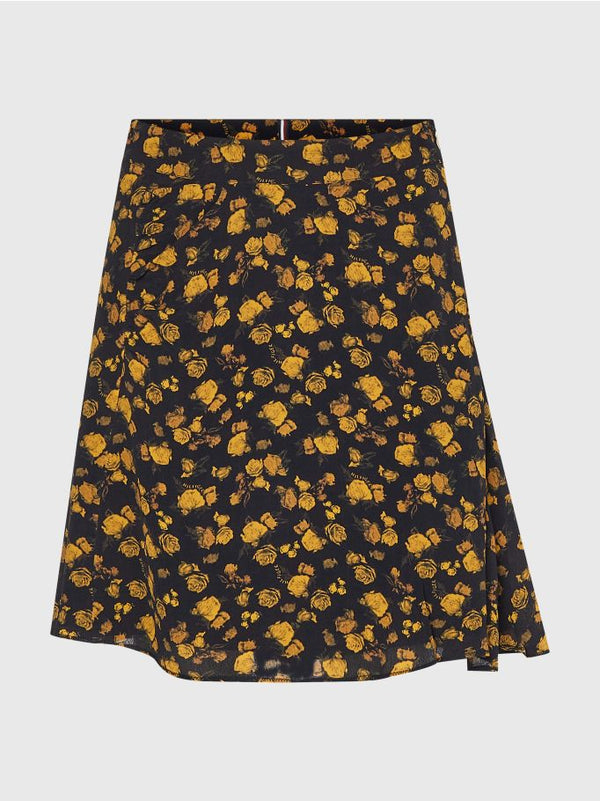 Frosted Floral Flare Crepe Mini Skirt WW0WW37069