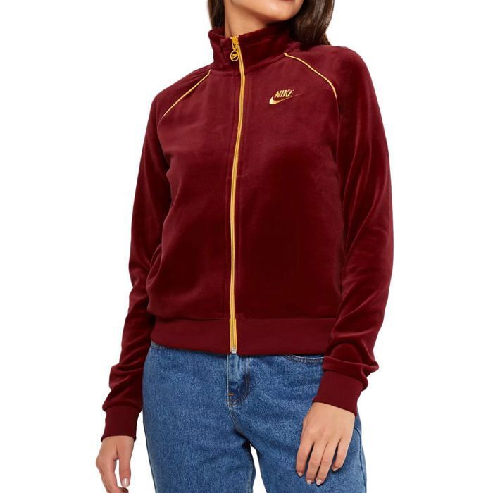 Nike Sportswear Velour Track Jacket (Red/Gold) - Image 2